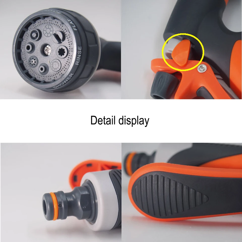 Pistola a spruzzo, tubo da giardino, 8 modalità, pistola per irrigazione ad alta pressione, ugelli per doccia da giardino, spruzzatore portatile per annaffiare piante, prati e lavare auto Pistola a spruzzo, tubo da giardino, 8 modalità, pistola per irrigazione ad alta pressione, ugelli per doccia da giardino, spruzzatore portatile per annaffiare piante, prati e lavare auto