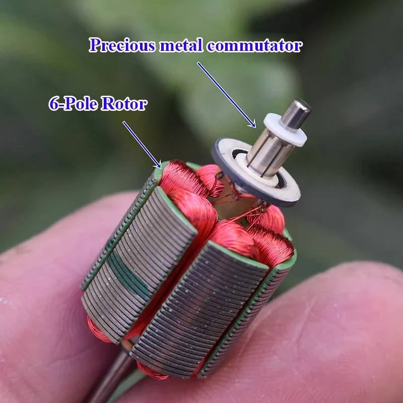 RF-370CB R276F-CT-09380 6극 로터 미니 370 DC 전기 모터 12V 13.5V 18V 3700RPM 저속 무소음 마이크로 24mm 원격 제어용