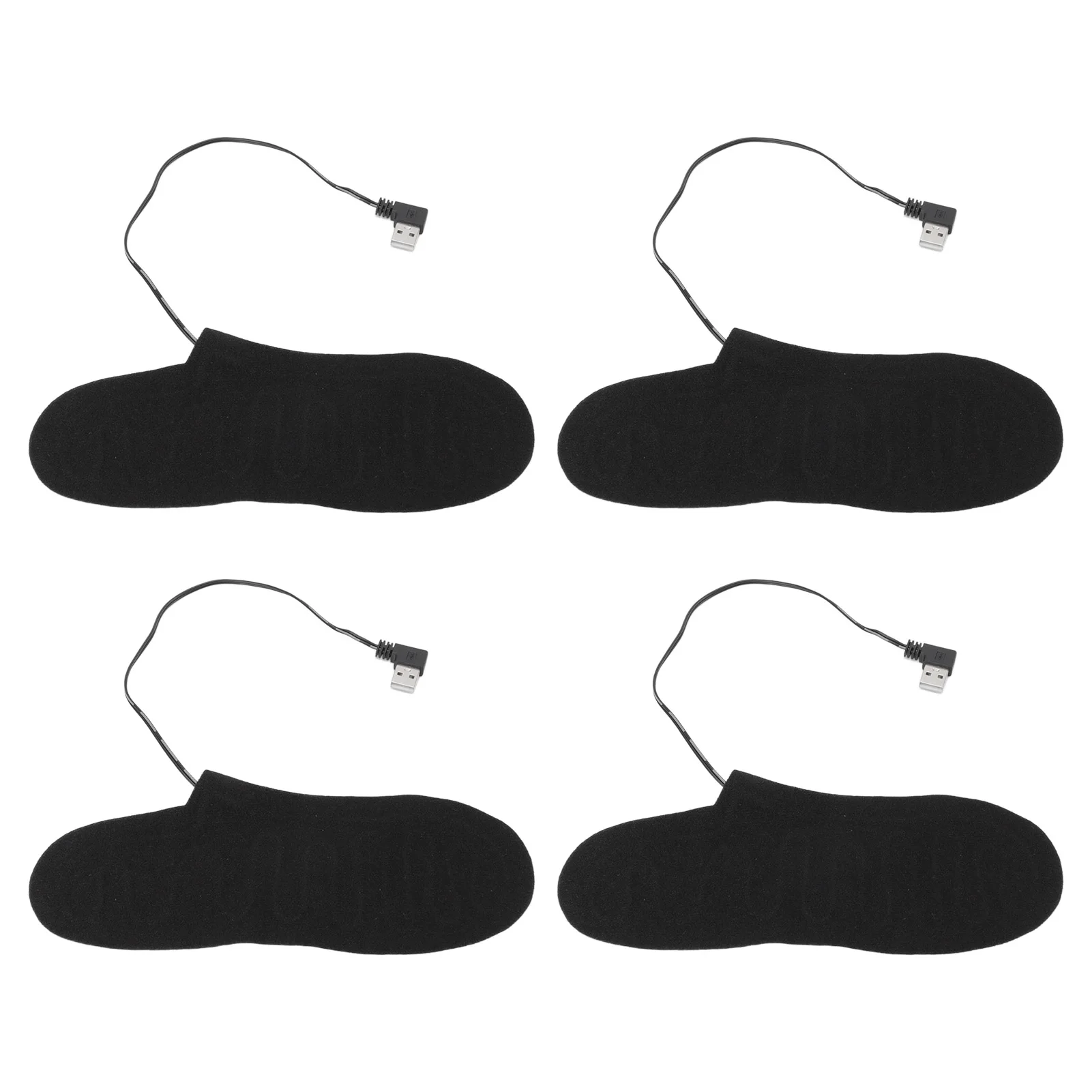 USB Rechargeable Heated Insoles 22cm Electric Feet Warm Sock Pad Winter Outdoor Activities Foot Warmers 4 Pcs