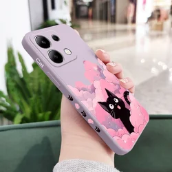 Cloud Cat Liquid Silicone Phone Case - Soft, Durable Cover with Adorable Design for Redmi Note 11ProPlus (Light Purple)