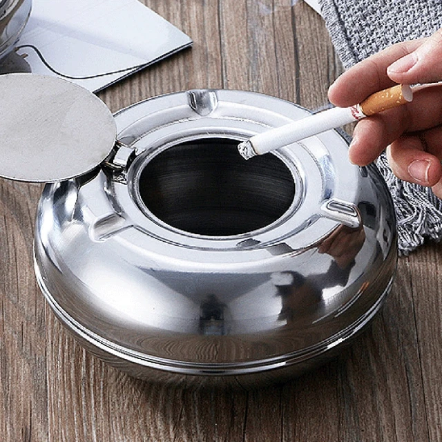 Stainless Steel Floor Standing Ashtray with Lid Home Office Garden Outdoor  Anti-Rust Ashtray Smoking Accessories Ashtrays - AliExpress