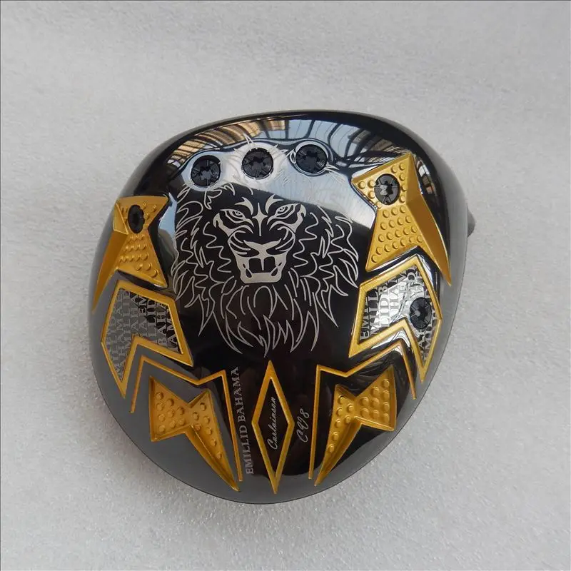 

Japan golf CV8 Hi cor DAT55G face Titanium golf driver head 10 deg black with gold colour cover matching