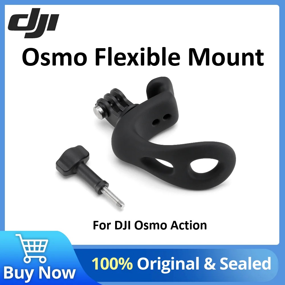 Monture silicone flexible pour Osmo Action 5 Pro/4/3, caméra fixée sur un trépied en extérieur.