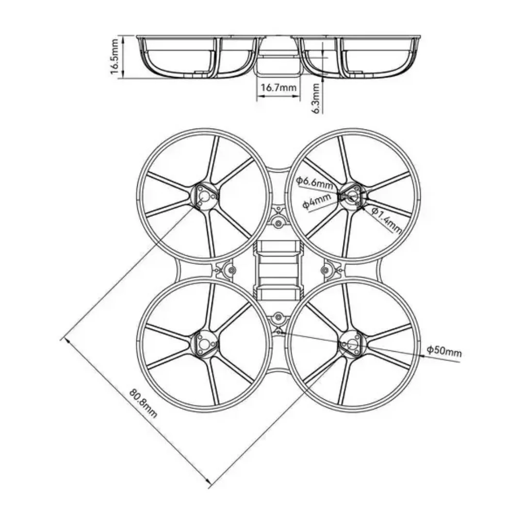 Moteurs 0802 19000KV montés sur le Drone FPV Micro 75mm