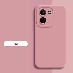 Original Square Soft Liquid Silicone Phone Case with Angel Eyes Design for Vivo IQOO Z11 (Maiden Pink)