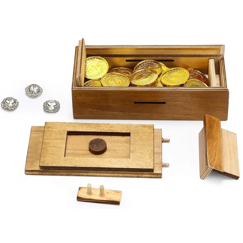 2PCS Money Jewelry Secret Puzzle Boxes With Hidden Compartments Creative Cash Christmas Gift Ideas Brain Teasers Toys Kids Adult 4