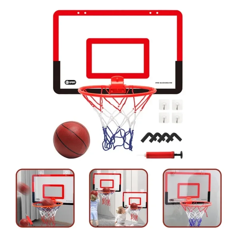 Indoor children's safety and fun games children's home sports basketball set wall bracket non perforated basketball frame view 4