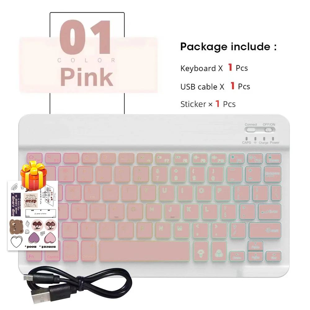 Enhanced Wireless Bluetooth Keyboard and Mouse for Tablets and Phones - Multi-Language Support