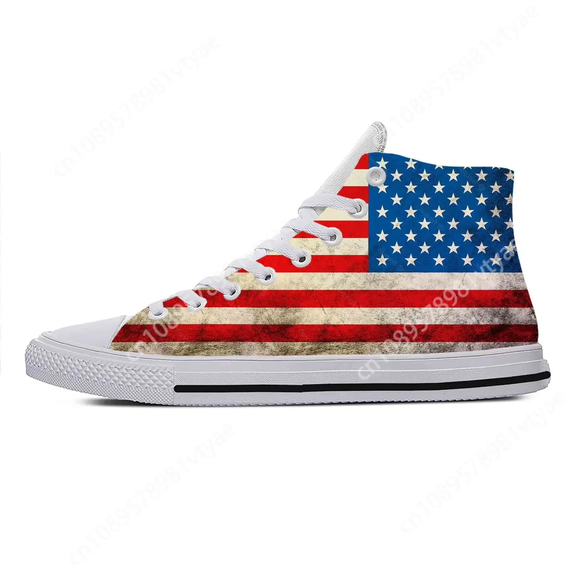 US USA American America Flag United States Funny Casual Cloth Shoes High Top Comfortable Breathable Custom Men Women Sneakers 2