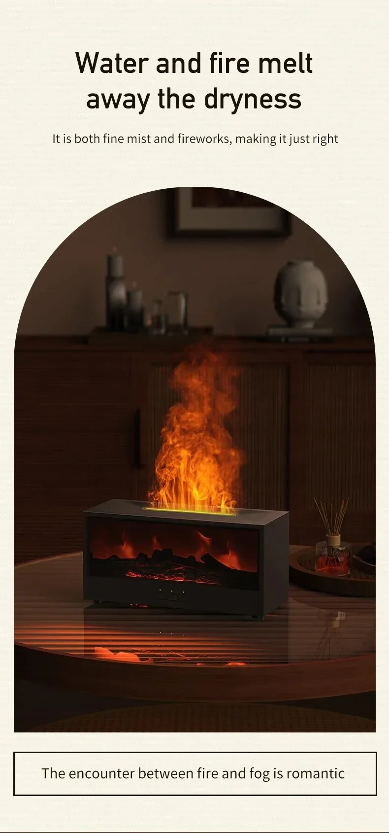 3D Flame Aromatherapy Diffuser - Essential Oil Humidifier with Color Lighting  Remote Control