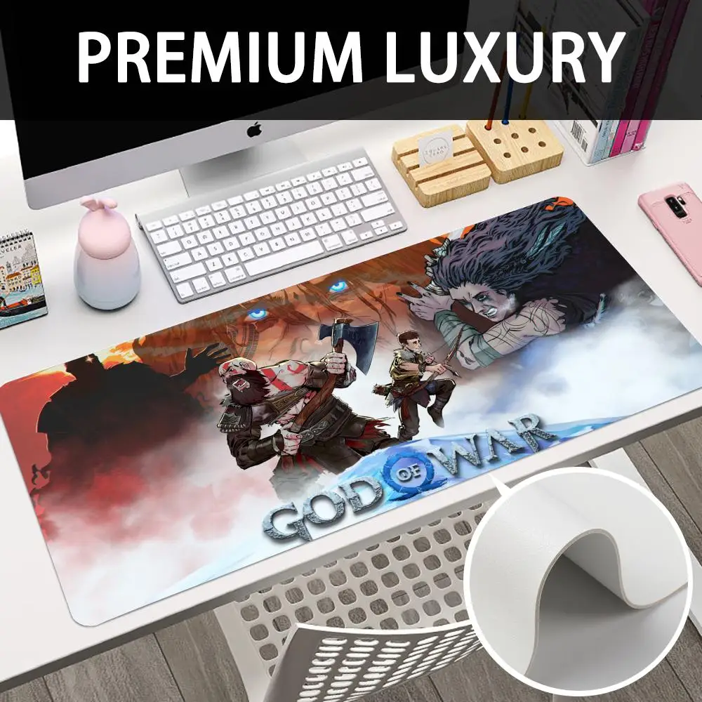 Mouse Pad Large non-slip desk pad mouse pad  PU God of War high-end quality light luxury desk pad