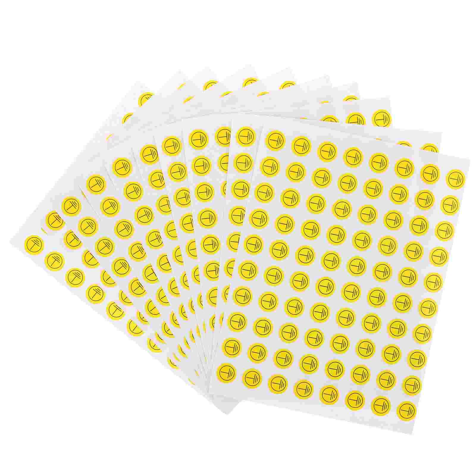 800 Pcs Grounding Sign Symbol Stickers Electrical Panel Decal Circle Earth Warning Labels Coated Paper