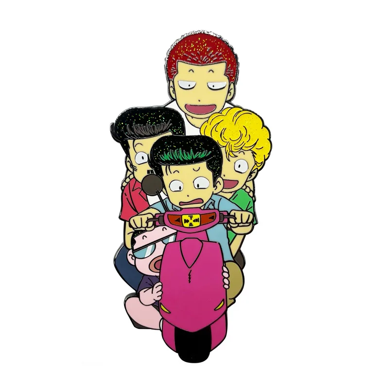 Hot Blood College Animation Character Badge Cartoon Metal Risvolto Pin Zaino Giacca Accessori Basket Fan Teen Anime Gift