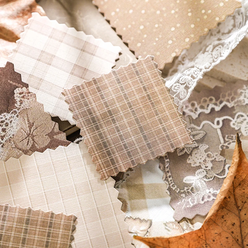 Journal GO 30pcs Fabric Texture Material Paper Junk Journal Planner Scrapbooking Vintage Decorative DIY Craft Background Paper 3