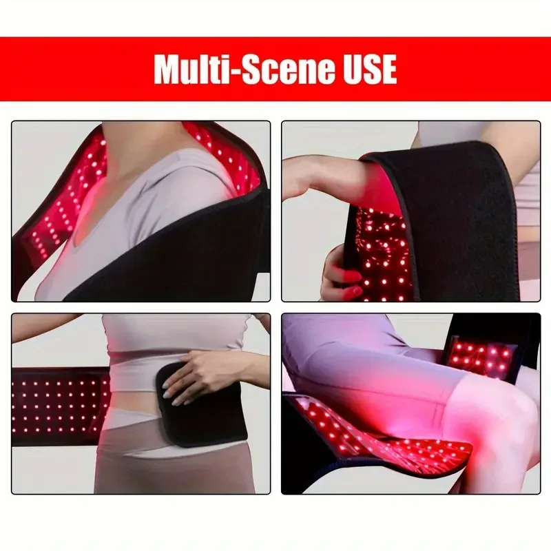 Infrared LED Light Therapy Belt 850nm 660nm Back Burn Fat Wrap Slimming Machine Waist Heat Pad Full Body Relieve Joint Back Pain light therapy belt