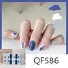 Semi Cured Gel Nails Art Stickers Fashion Solid Color Manicure Decal UV LED Lamp Gel Nail Decals Nail Sticker Decoration 4