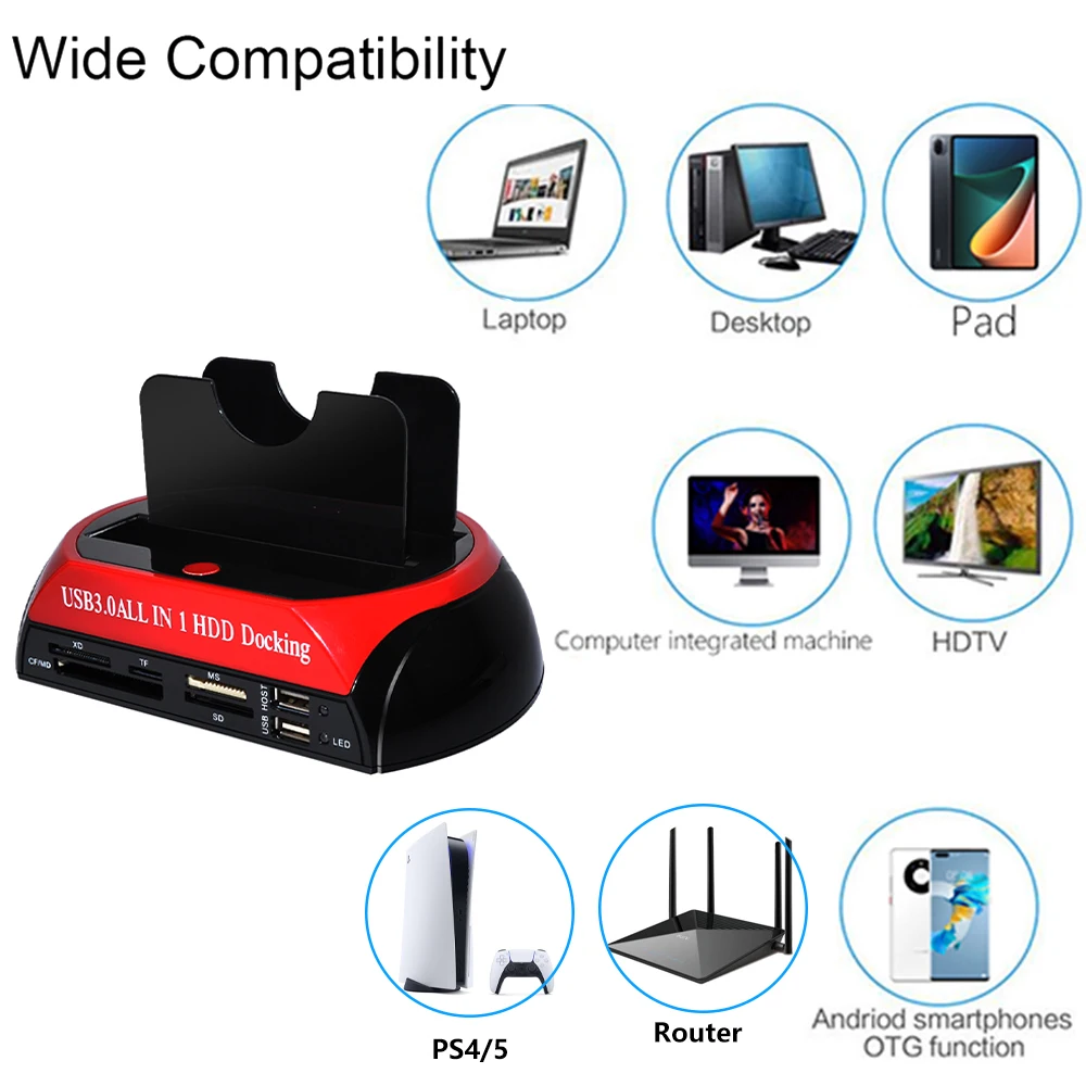 USB to HDD SSD ŷ ̼ 2.5, 3.5 ġ SATAI II III IDE    ϵ ũ ī  Ŭ ̽, HD 
