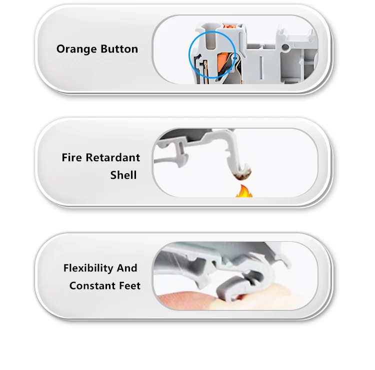 10 pces ruído trilho terminal bloco PTTB-2.5