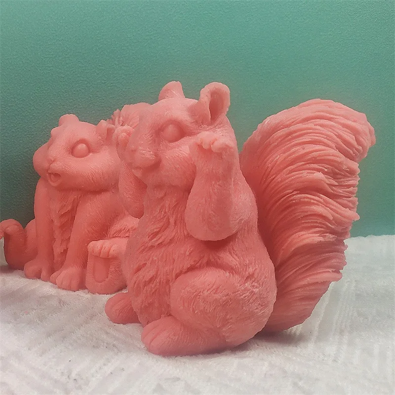 Silicone Mold For Wedding Festive Candle Mold Big Cute Squirrel Soap Plaster Molud Aromatherapy Wedding Gifts Handmade