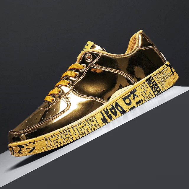 Dolce Gabbana Gold Sneakers | Black Gold Versace Sneakers | Shoes Hip Hop  Gold Men - Casual Sneakers - Aliexpress