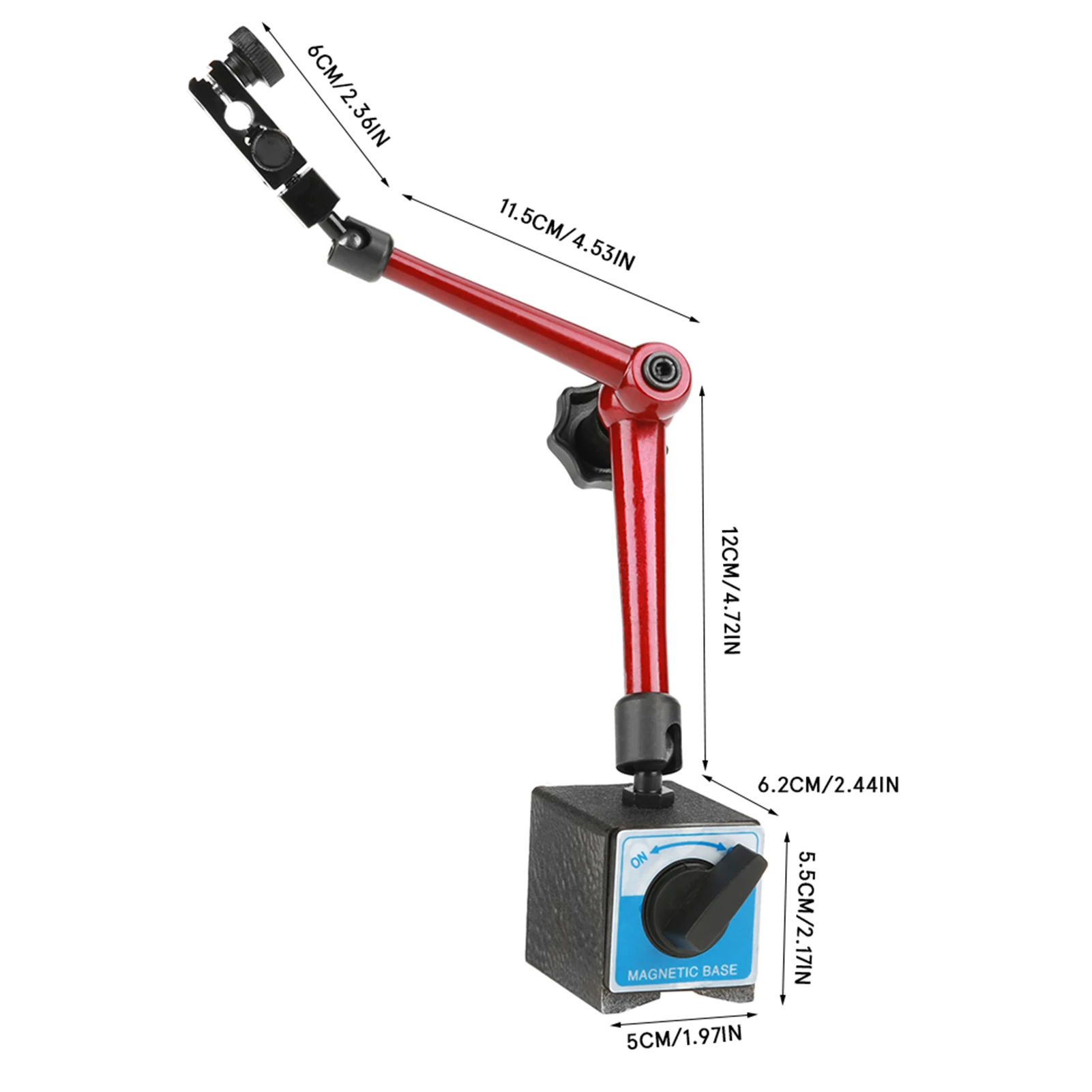 Universal Base Holder 350mm Adjustable Universal Magnetic Base Holder Stand for Dial Test Gauge Indicator Magnetic