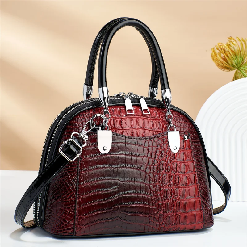 

2023 Retro Light Luxury Single Shoulder Crossbody Bags Crocodile Pattern PU Women's Handbag Fashion Commuter Satchel Versatile