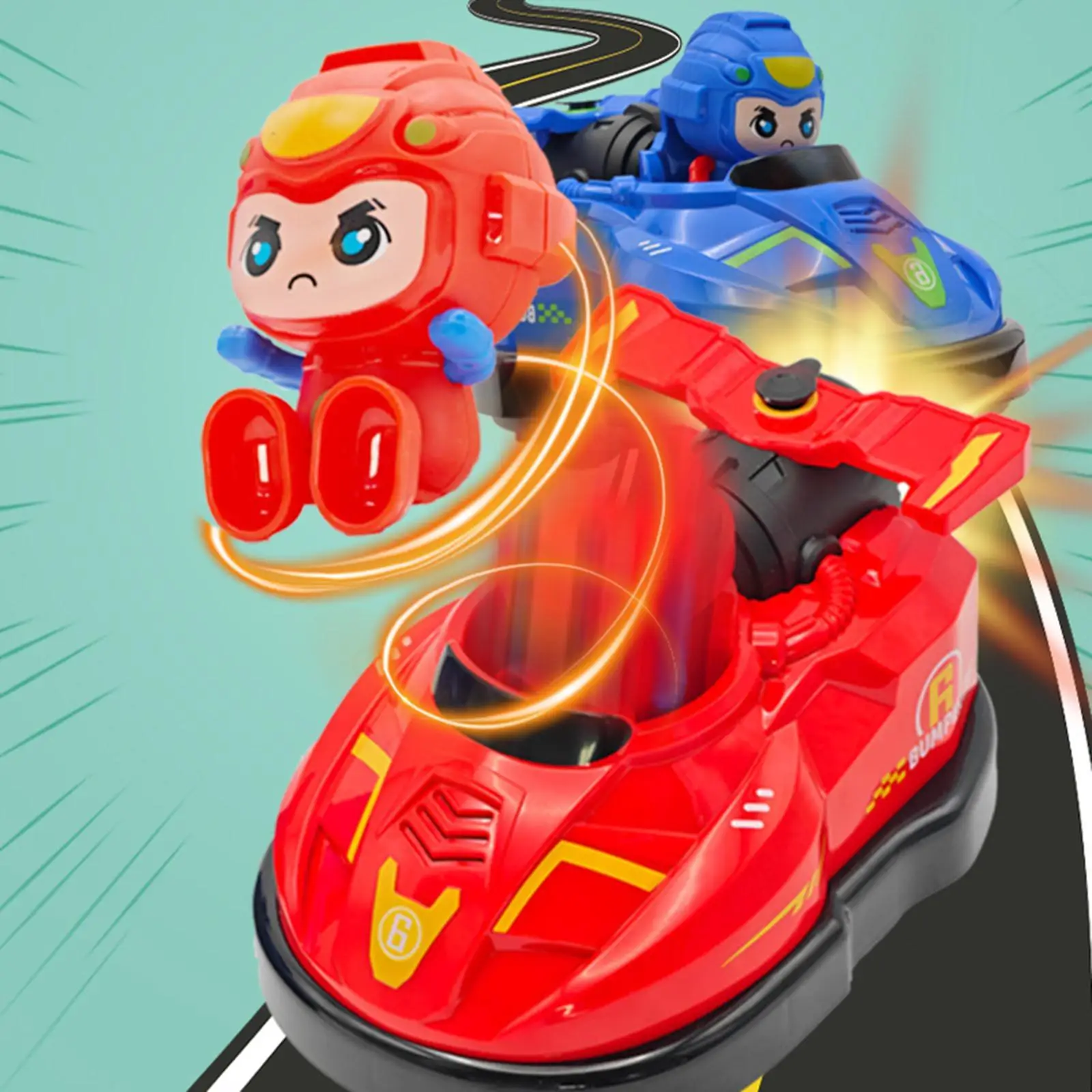 RC Bumper Car Toy with Light with Music Simple Control Sturdy RC Battle Race Vehicle for Children Family Friends Party Favor 2