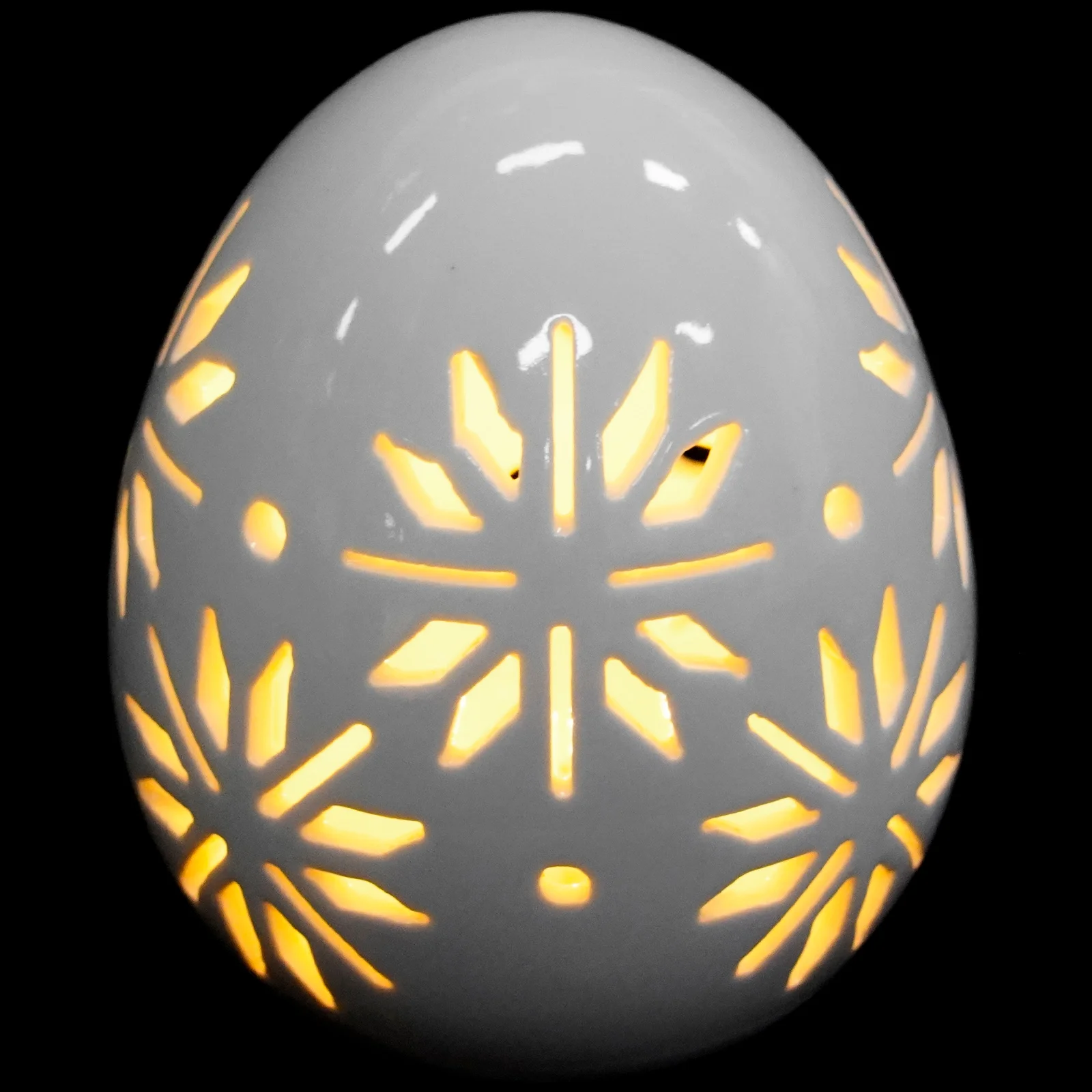 Bagutta 2025 Uovo di Pasqua in Vetro Soffiato ARANCIO Cod.01 8x10 cm con Strass e Illuminazione LED – Ideale per Regalo e Decora