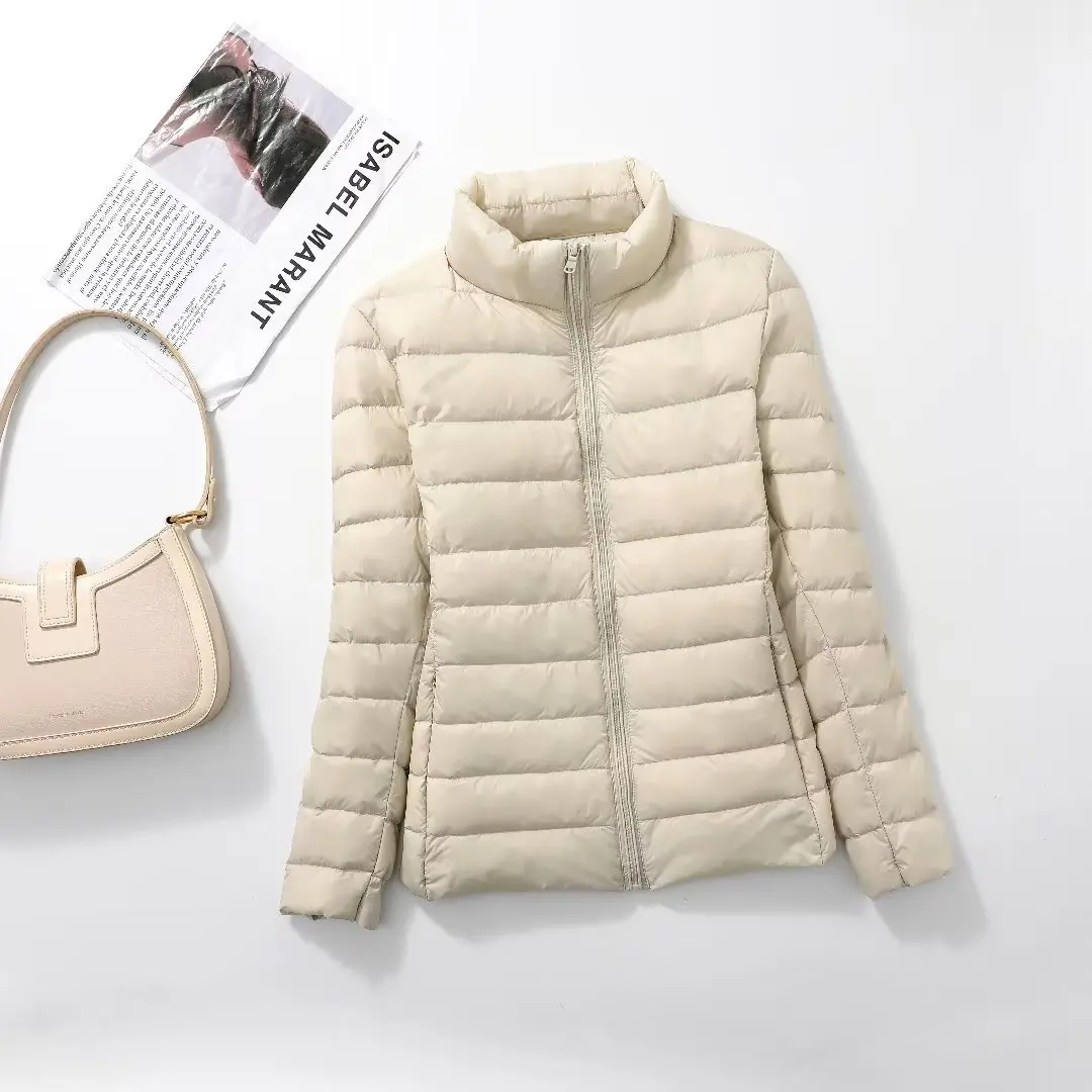 Women's Ultralight Purple Packable Down Jacket - Waterproof, Windproof, and Warm Winter Coat