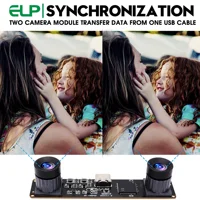 ELP High Speed 1080P 60fps Stereo Web Camera Synchronous Wide Angle Dual Lens 3D Vision Camera USB 4MP for PC, Android Phone - Image 2