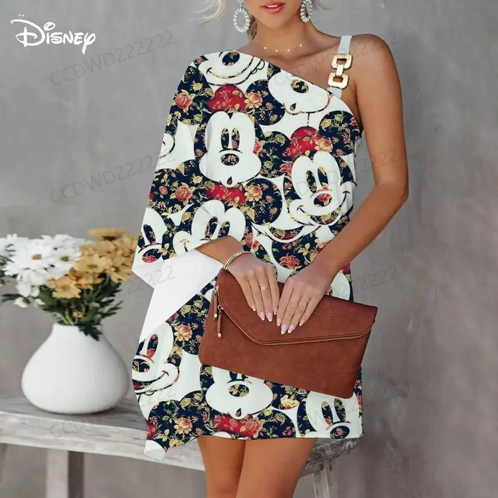 

Disney Party Dresses Dress Minnie Mouse Diagonal Collar One-Shoulder Mickey Elegant Women Evening Luxury Prom 2023 Sexy Collar