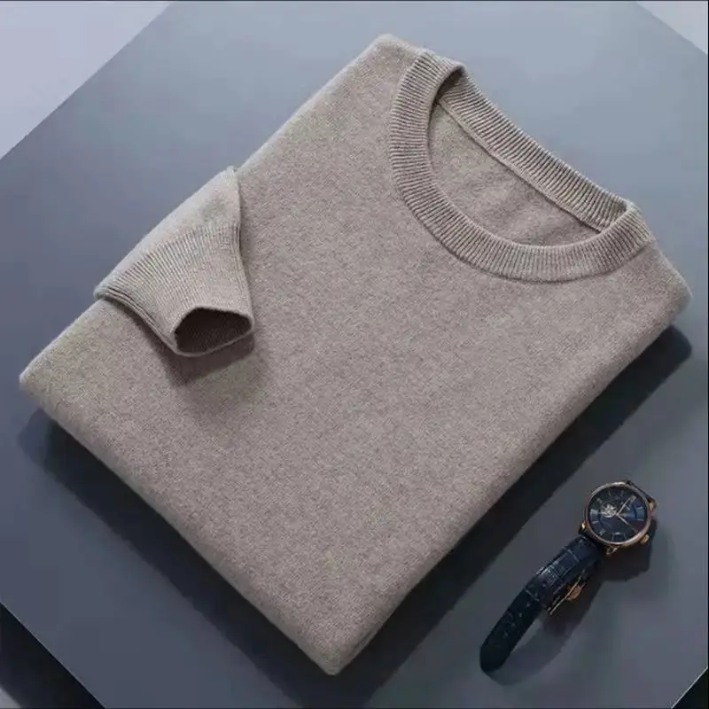 Cashmere cotone misto Pullover uomo maglione 2024 autunno inverno classico girocollo tutto-fiammifero maglione Pull Homme maglioni lavorati a maglia 1