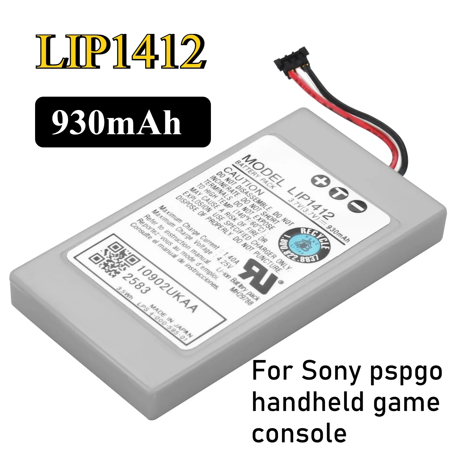 1-20pcs 3.7V 930mAh Rechargeable Battery Pack LIP1412 Battery for Sony PSP GO PSP-N1000 PSP-N1001 PSP-N1002 PSP-N1003 PSP-N1004