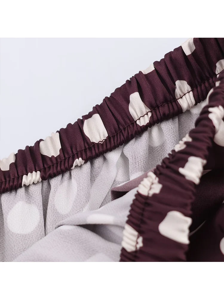 2025 New Polka Dot Printing Pleated Long Skirts For Women Fashion 2025 New Chic Elegant Elastic Waist Midi Casual Skirts