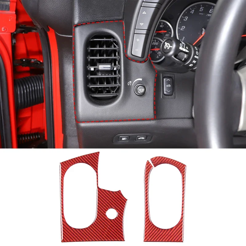 

For Chevrolet Corvette C6 2005-2013 Soft Carbon Fiber Car Center Console Side Air Outlet Cover Trim Stickers Car Accessories