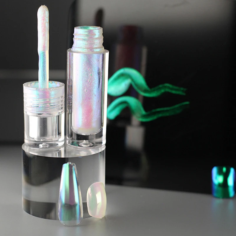 2.2Ml Aurora Liquid Magic Mirror Powder Aurora Nail Powder Effetto Specchio Chrome Nail Art Mermaid Rainbow Nail Art Pigment Chrome