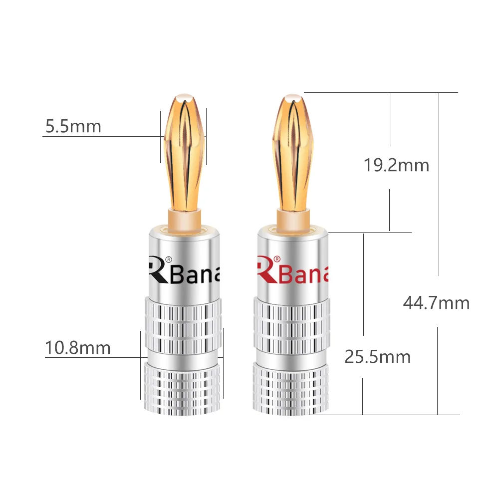 24K Gold Speaker Banana Plugs, Video Speaker