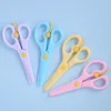 Children's Color Paper Cutter Effortless Rebound All Plastic Small Scissors Round Head Safety Manual Paper Cutting Scissors 4