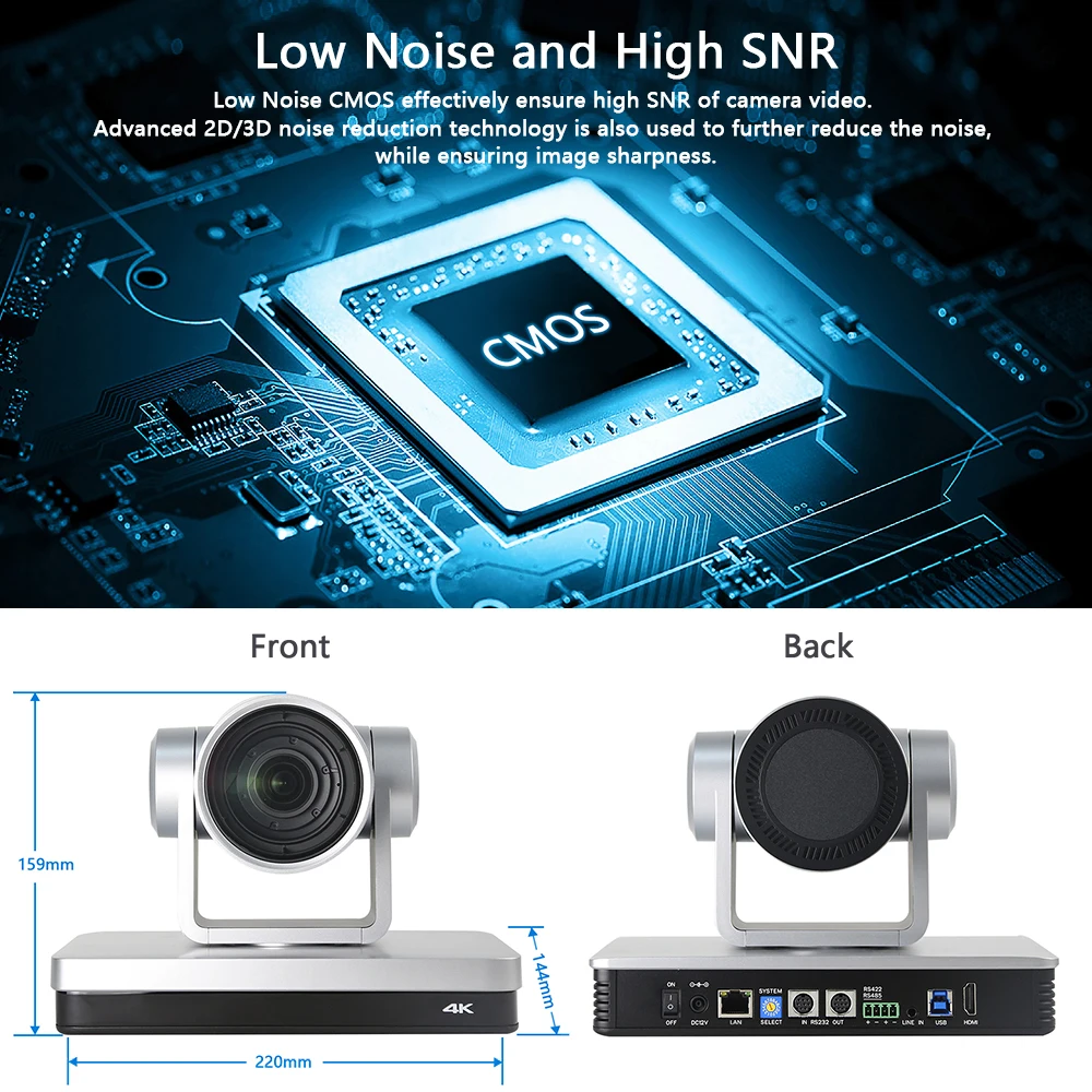 SPROLINK Indoor Video Livestream Conference Broadcast Doom Camera 4K HD PTZ IP UHD Camera 12x Zoom