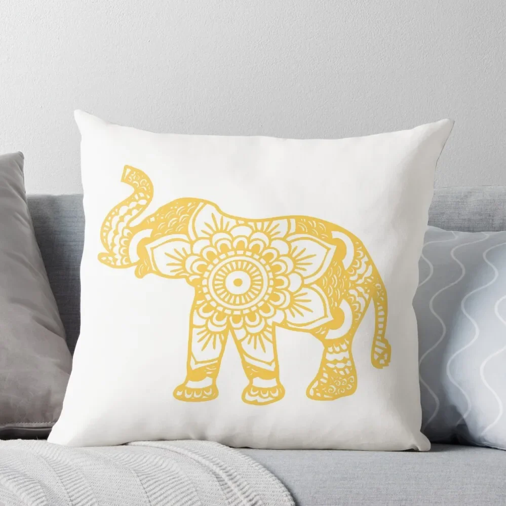 

Mandala Elephant Yellow Throw Pillow Pillowcase Pillowcases Cushion Covers Sofa Decorative Sofa Cushions