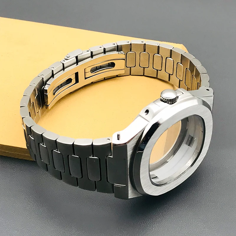 42mm Nautilus watch case seiko NH35 Replace Case fit NH35 NH36 7S26 PT5000  Movement Installed Stainless Steel Watch Strap