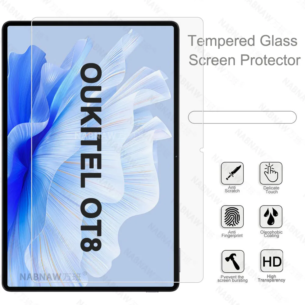 2 Pieces Scratch Proof HD Tempered Glass Screen Protector For OUKITEL OT8 Smart Tablet 11-Inch Screen Protective Film 3