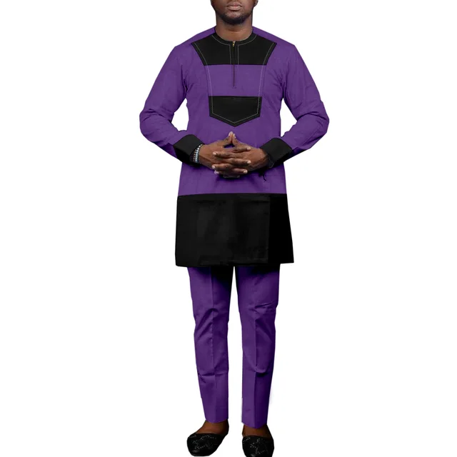 Bolaji Long Sleeve  Dashiki Outfit - Image 3