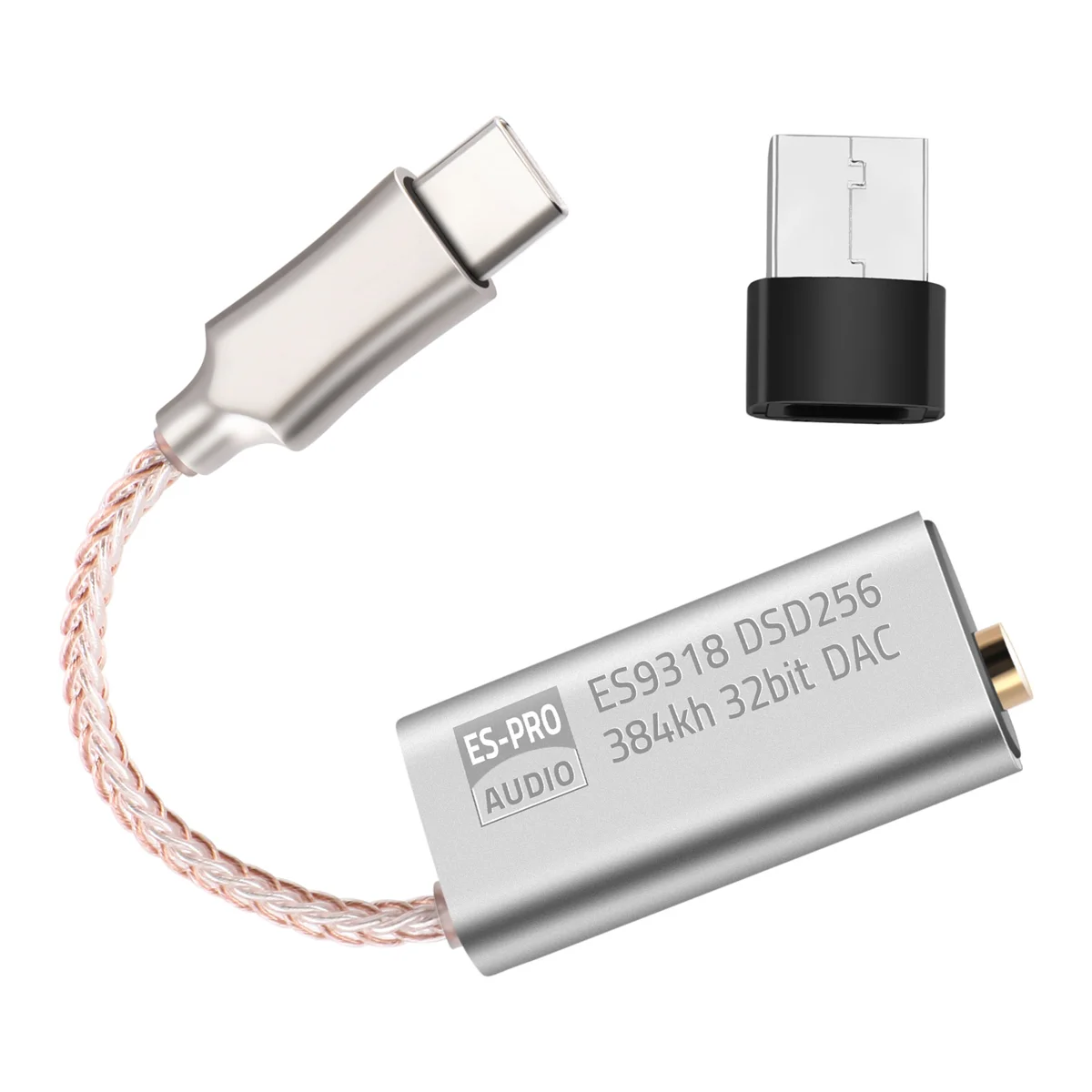 Es9318 Mobile Phonetype C A 3.5Mm Decodifica Dsd256 Dac Amplificatore Hifi Wire Adapter Cavo Auricolare Per Dispositivo Ess