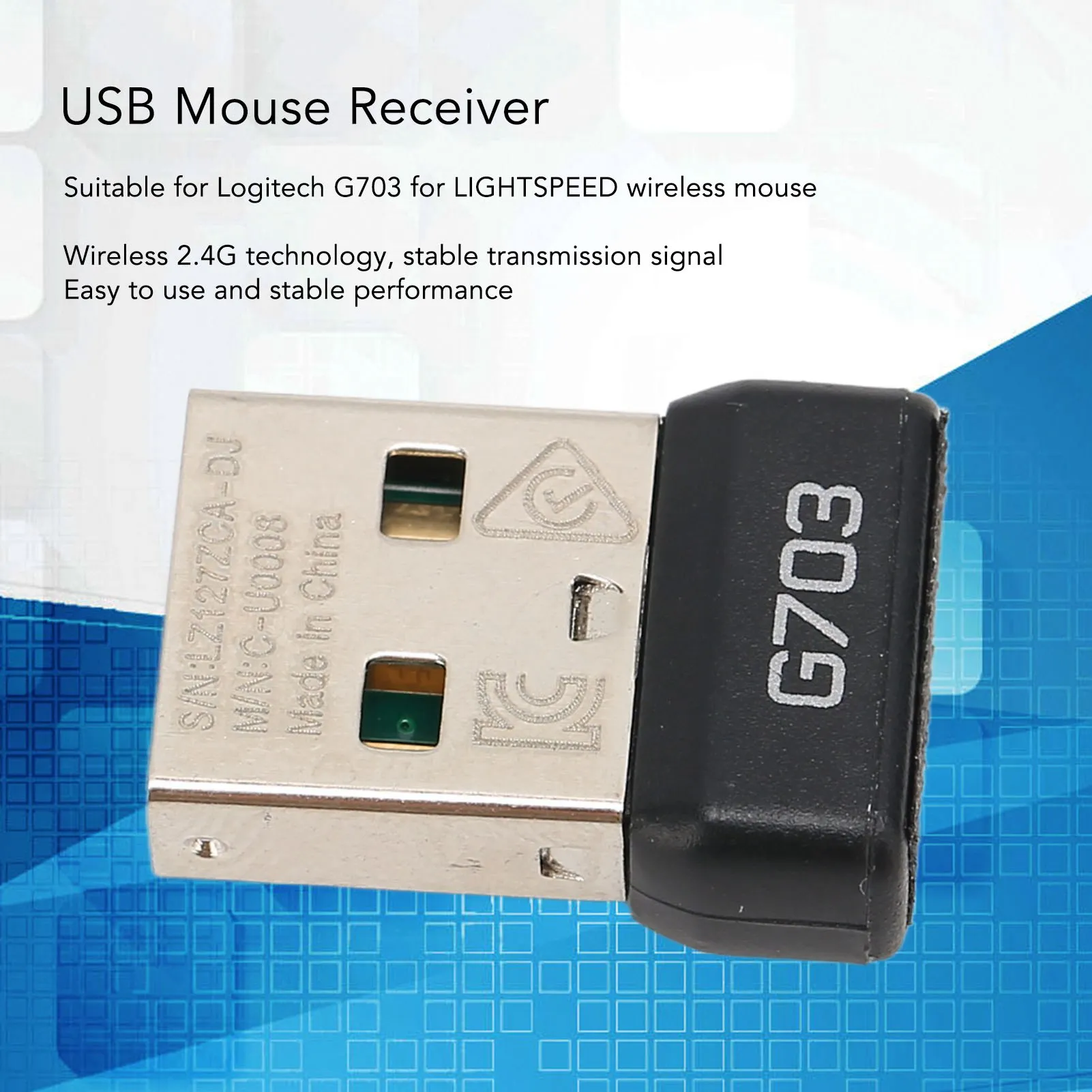 LIGHTSPEED 무선 마우스용 Logitech G703용 USB 마우스 수신기 마우스 어댑터 무선 2.4G 기술 휴대용 마우스 어댑터