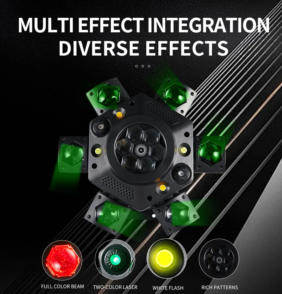 RGBW 6 Head Moving Head Pattern Beam Light 120W Six Arm DMX 6x10W DJ Bar Strobe