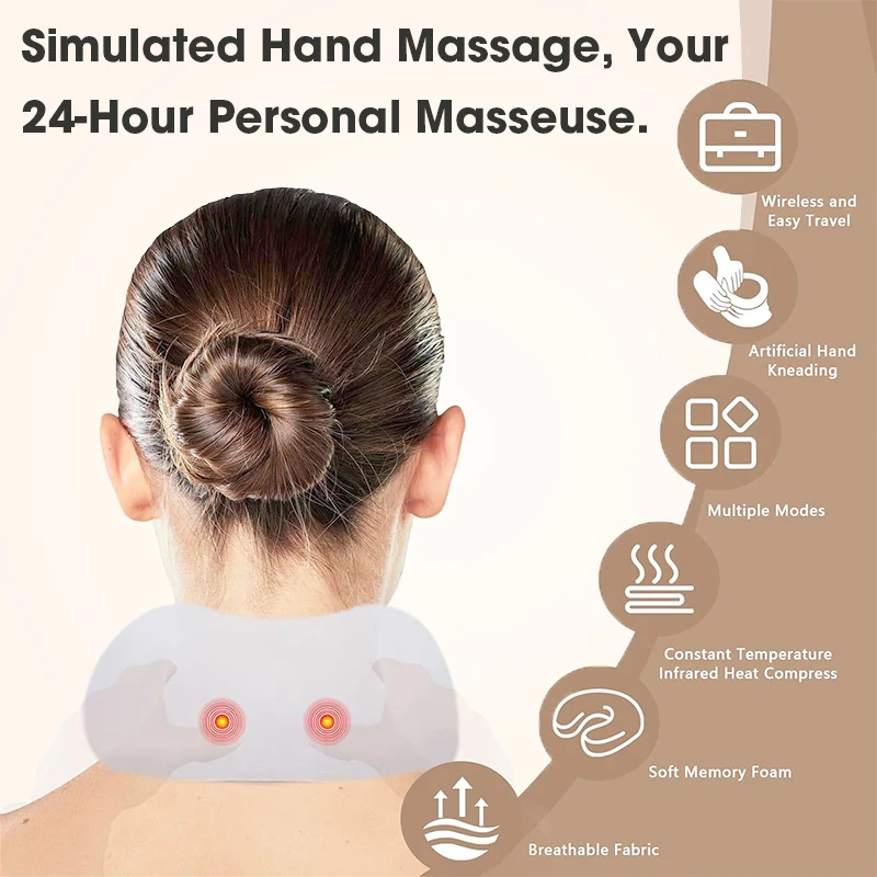Electric U-Shaped Shiatsu Neck Massager with Heat 2