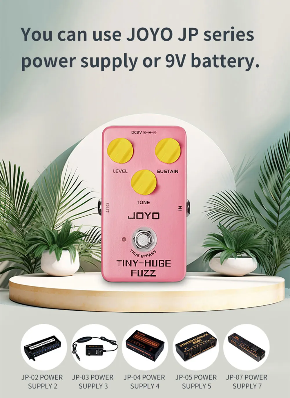 JF-26 TINY HUGE Fuzz Guitar Pedal Classical Vintage Fuzz Tone Bass & Long Sustai