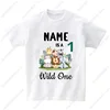 Family Matching Zoo Animal Party Birthday Tshirt Wild One Clothes Kids Boy Shirt Party Girls TShirt Children Outfit Custom Name 4