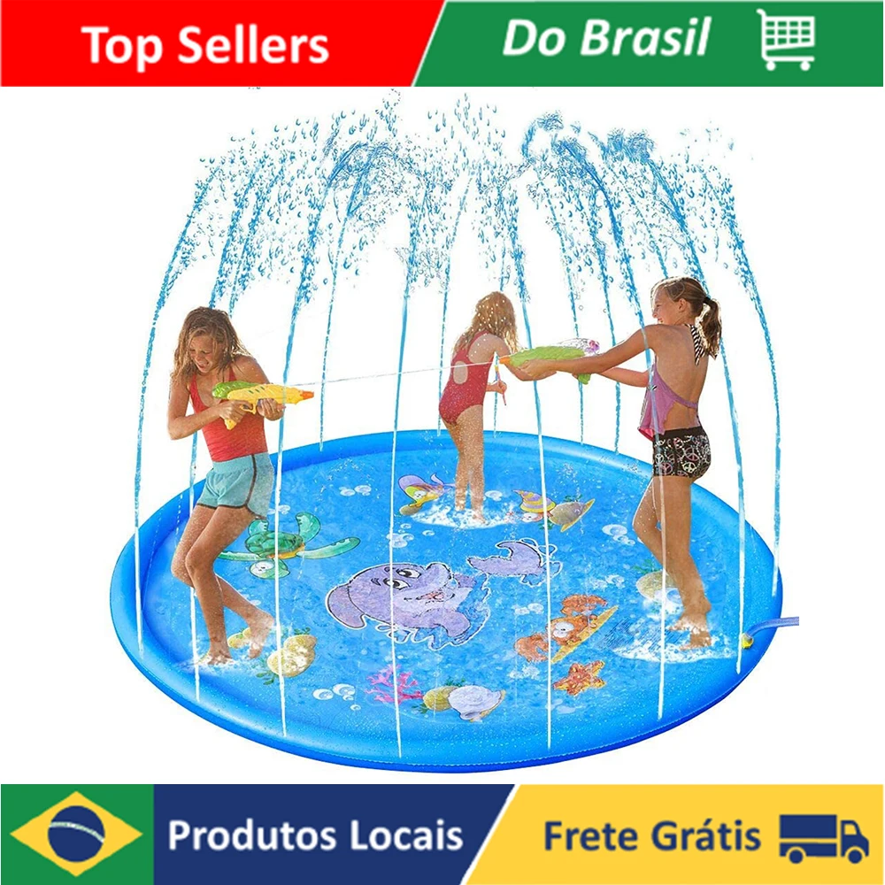 Sprinkler Piscina Inflável Infantil 170cm Crianças Jogar Tapete De água ...